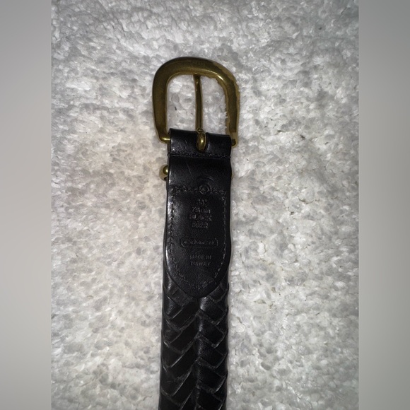 Coach Women’s Braid Black Belt-Preloved size 30 inches/75cm - Picture 2 of 7
